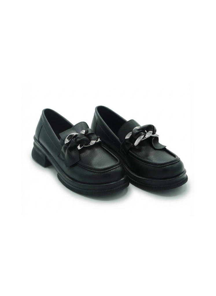 Şal Detaylı Tokalı Loafer Siyah