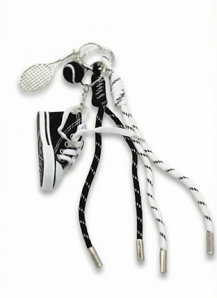 Siyah Sneaker Figürlü Spor Charm Anahtarlık / Aksesuar