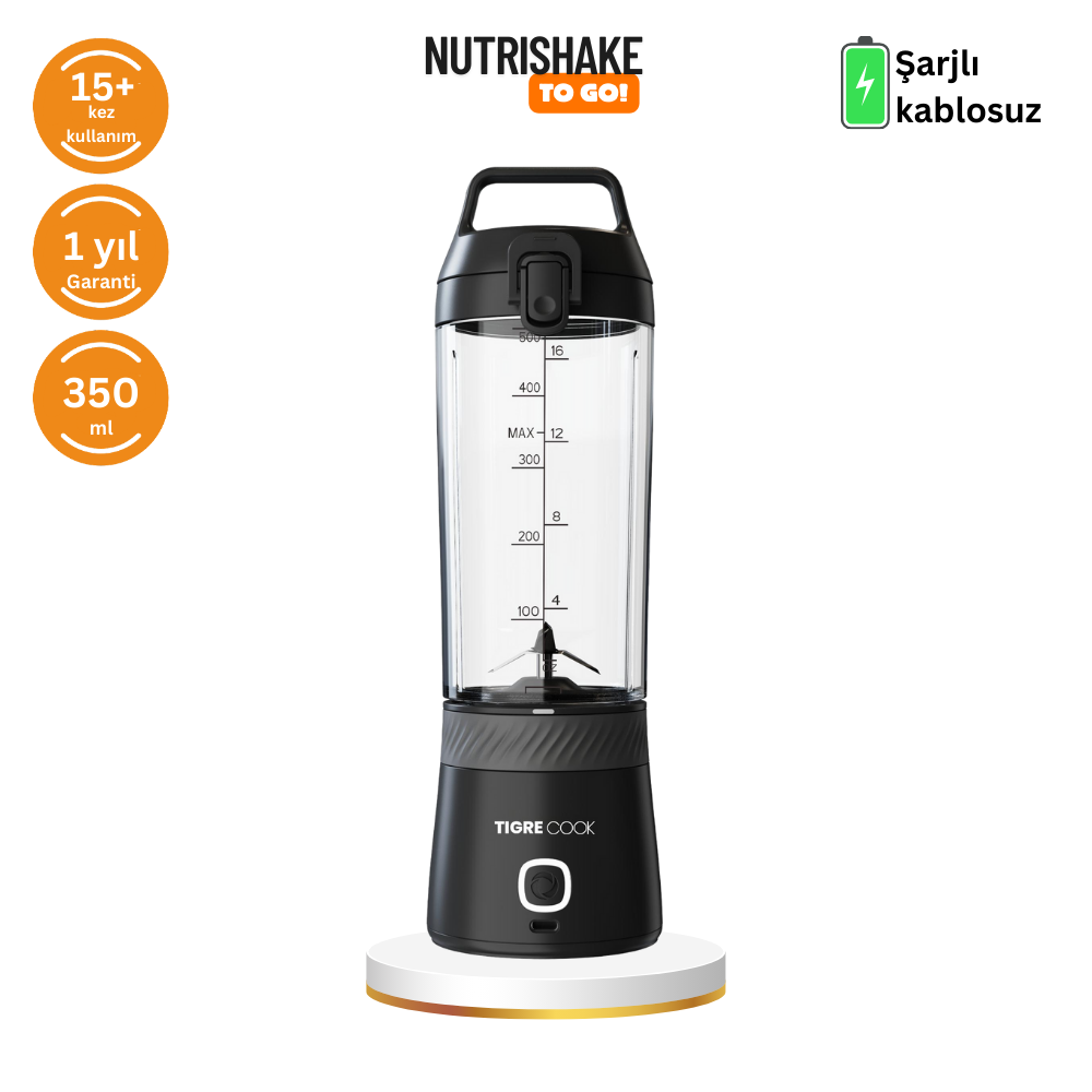 TIGRECOOK Blender Kişisel Taşınabilir Kablosuz Mikser ve Smoothie Makinesi, Güçlü, Şarj Edilebilir, 350 ML