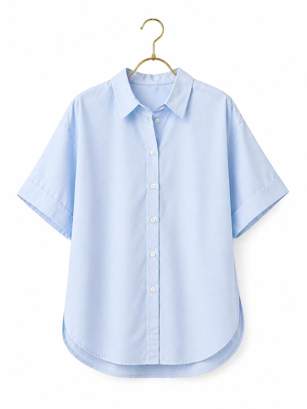 Balmior Premium Poplin Kısa Kollu Gömlek – Açık Mavi