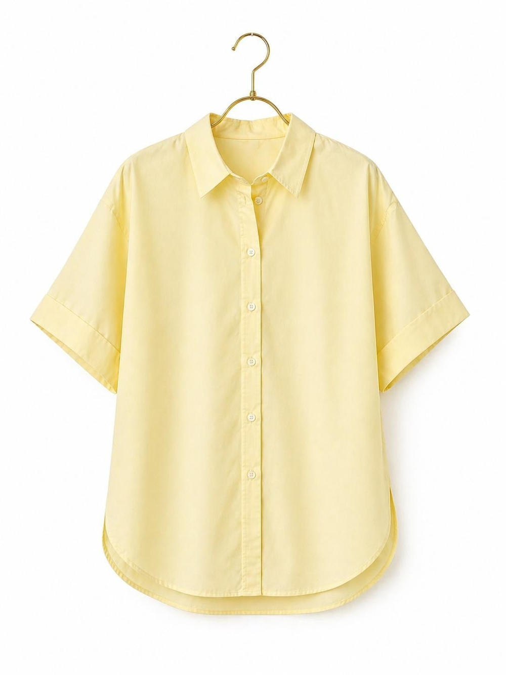 Balmior Premium Poplin Kısa Kollu Gömlek – Açık Sarı