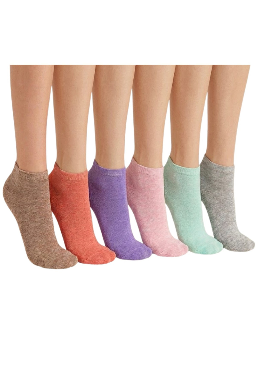 Dikişsiz Çok Renkli Bambu Kadın Patik - 36 - 40