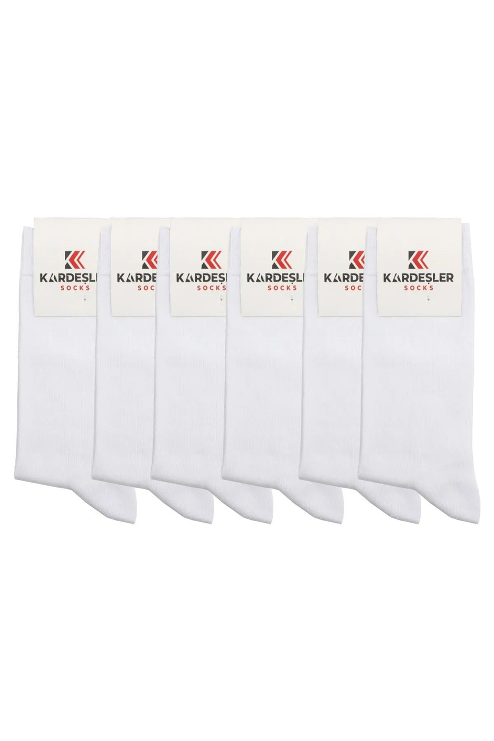 Kadın Pamuklu Soket Uzun Çorap Beyaz 6lı Paket