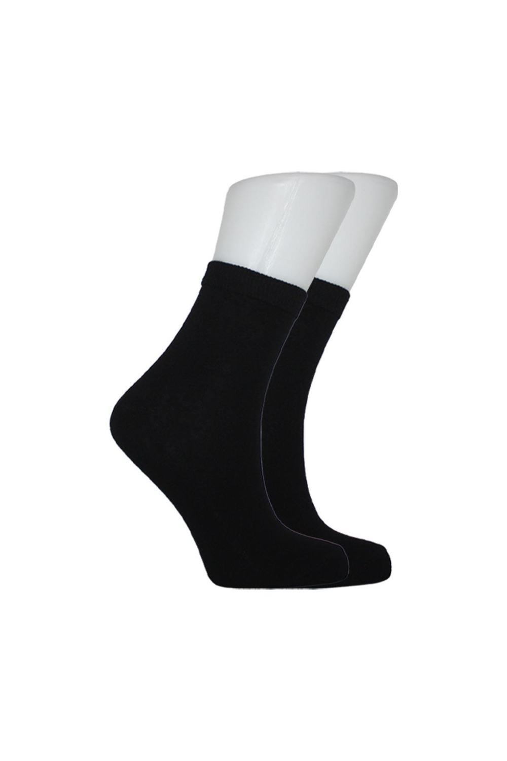 Unisex Yarım Konç Siyah Pamuklu Düz Çorap 3lü Paket