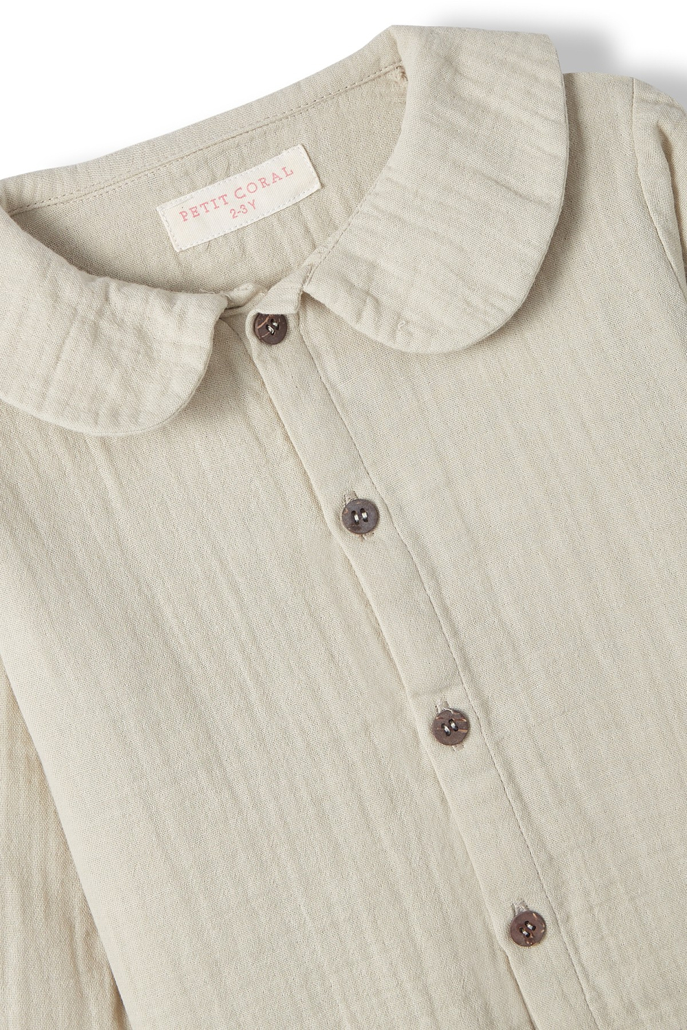 Taş Rengi Müslin Bebe Yaka Gömlek