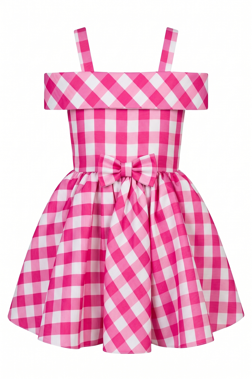 Pink Gingham Couture Elbise