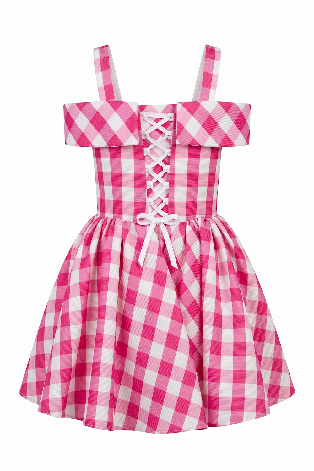 Pink Gingham Couture Elbise