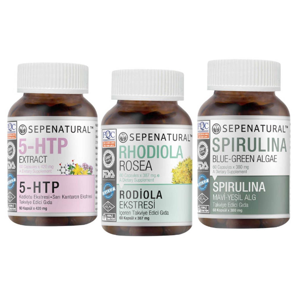 5-HTP + RHODIOLA + SPIRULINA 60 CAPS