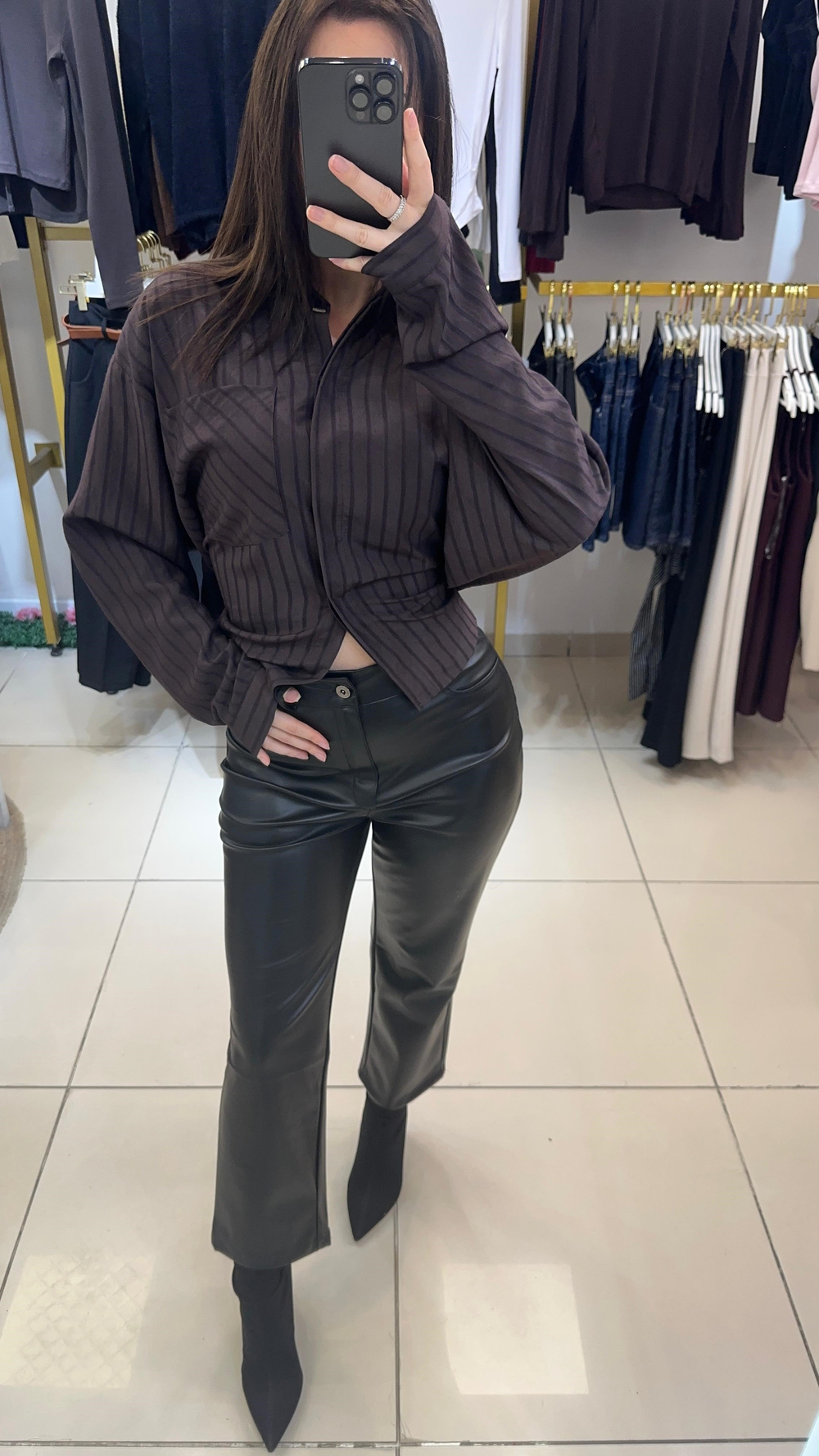 KAHVE LACİVERT PREMIUM GÖMLEK 