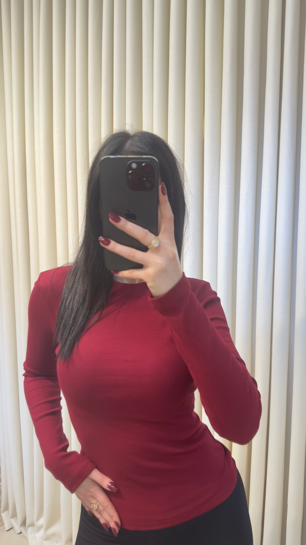Parmak Geçmeli Body Bordo