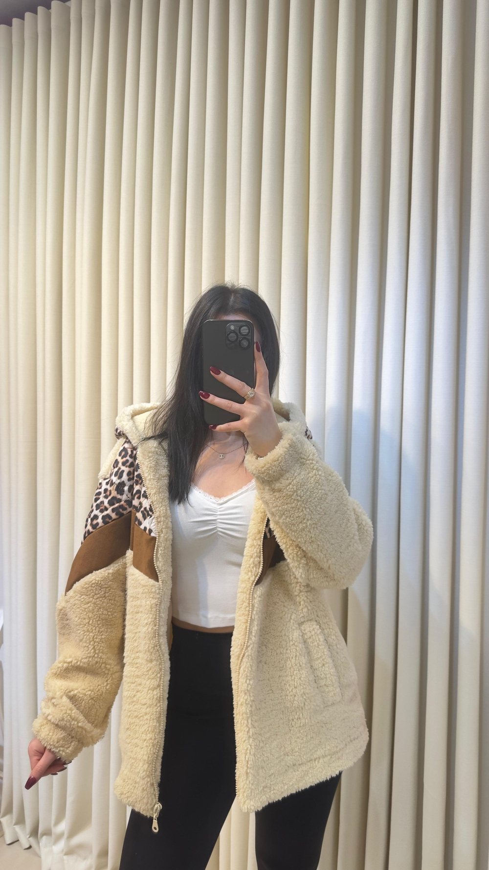Peluş Leopar Mont