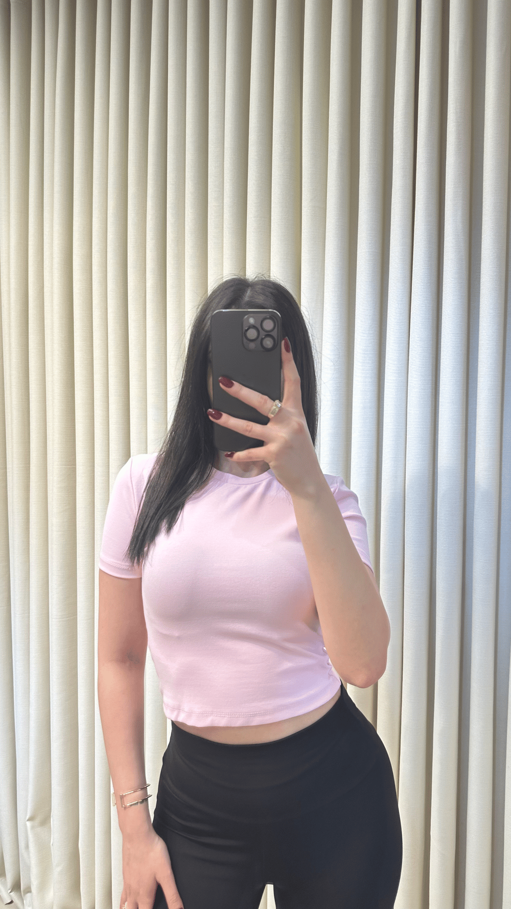 Pembe Croptop Tshirt