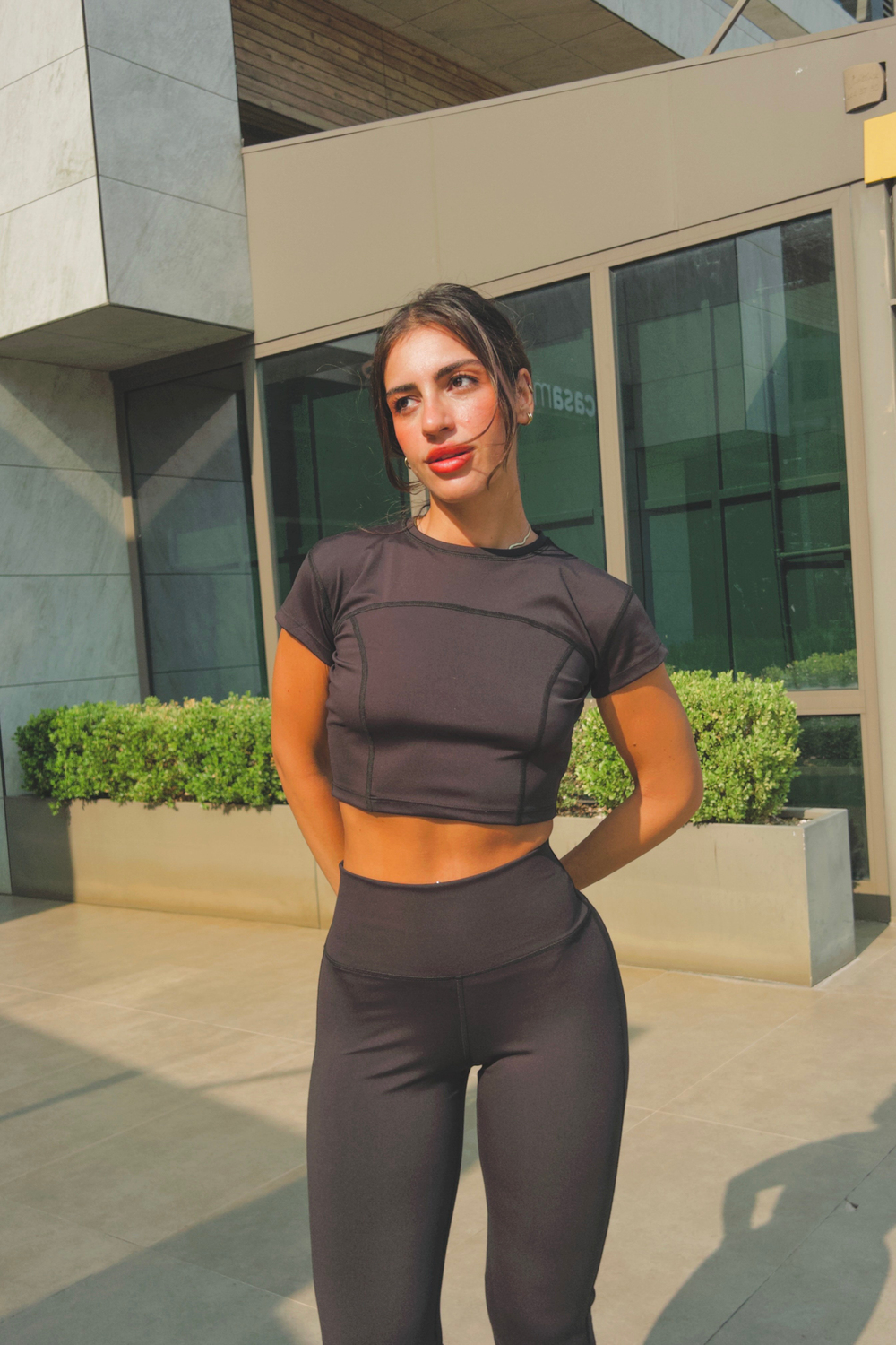 SOFT BELİZE PREMIUM PİLATES T-SHIRT - SİYAH