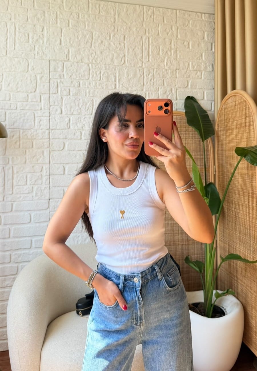 Fitilli Basic Bluz - Beyaz