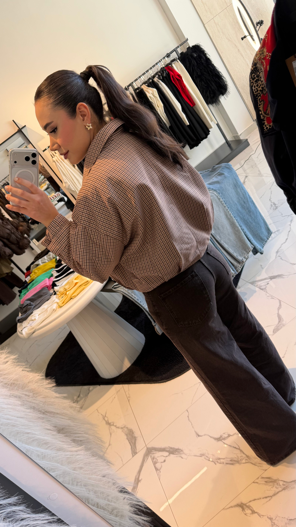 Kareli Bomber Ceket