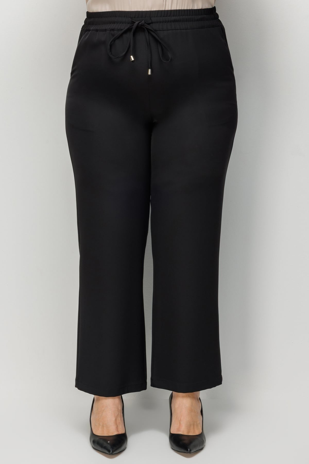 Ekol Beli Bağcıklı Bol Paça Pantolon SIYAH