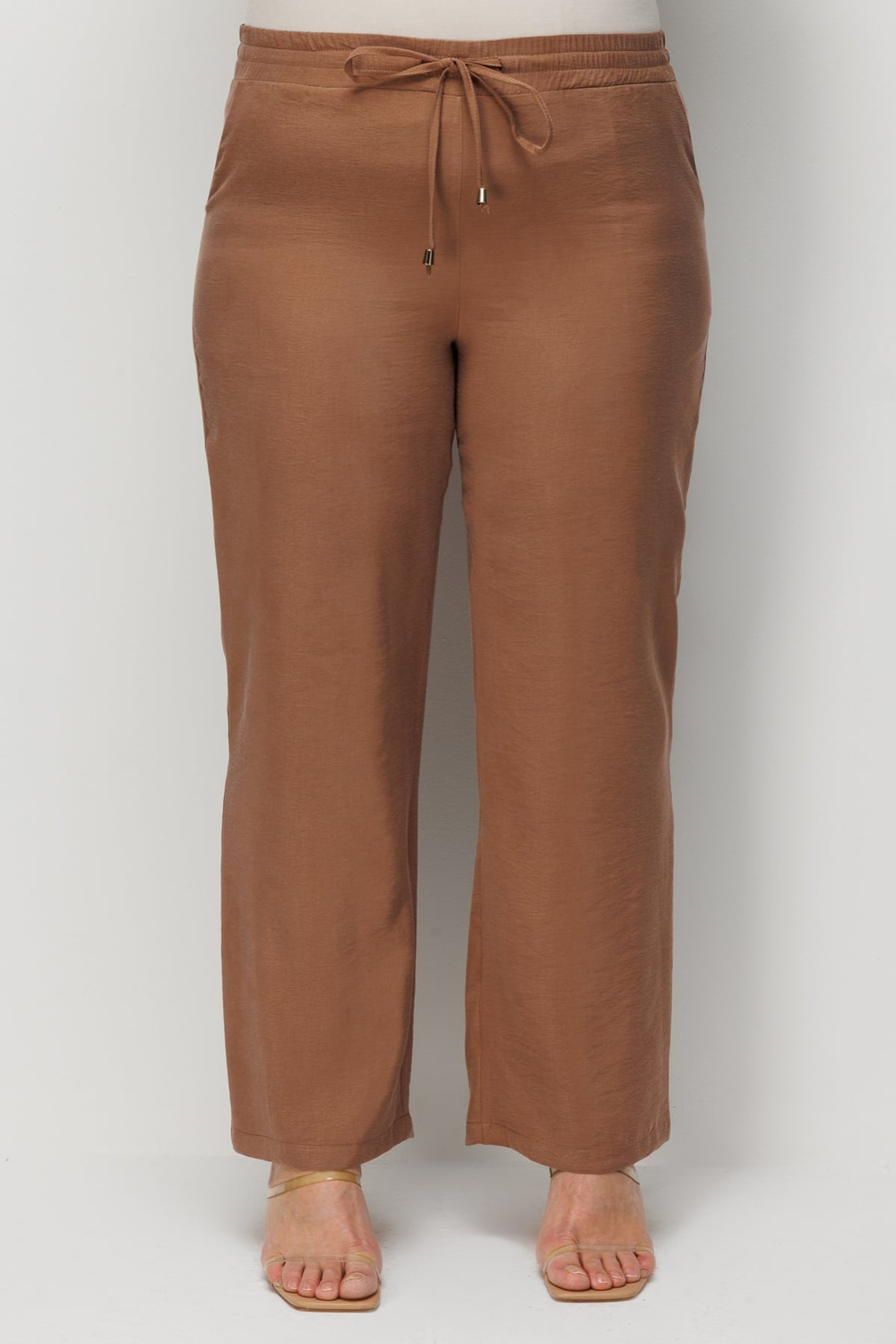 Ekol Beli Lastikli Bol Paça Pantolon ÇİKOLATA