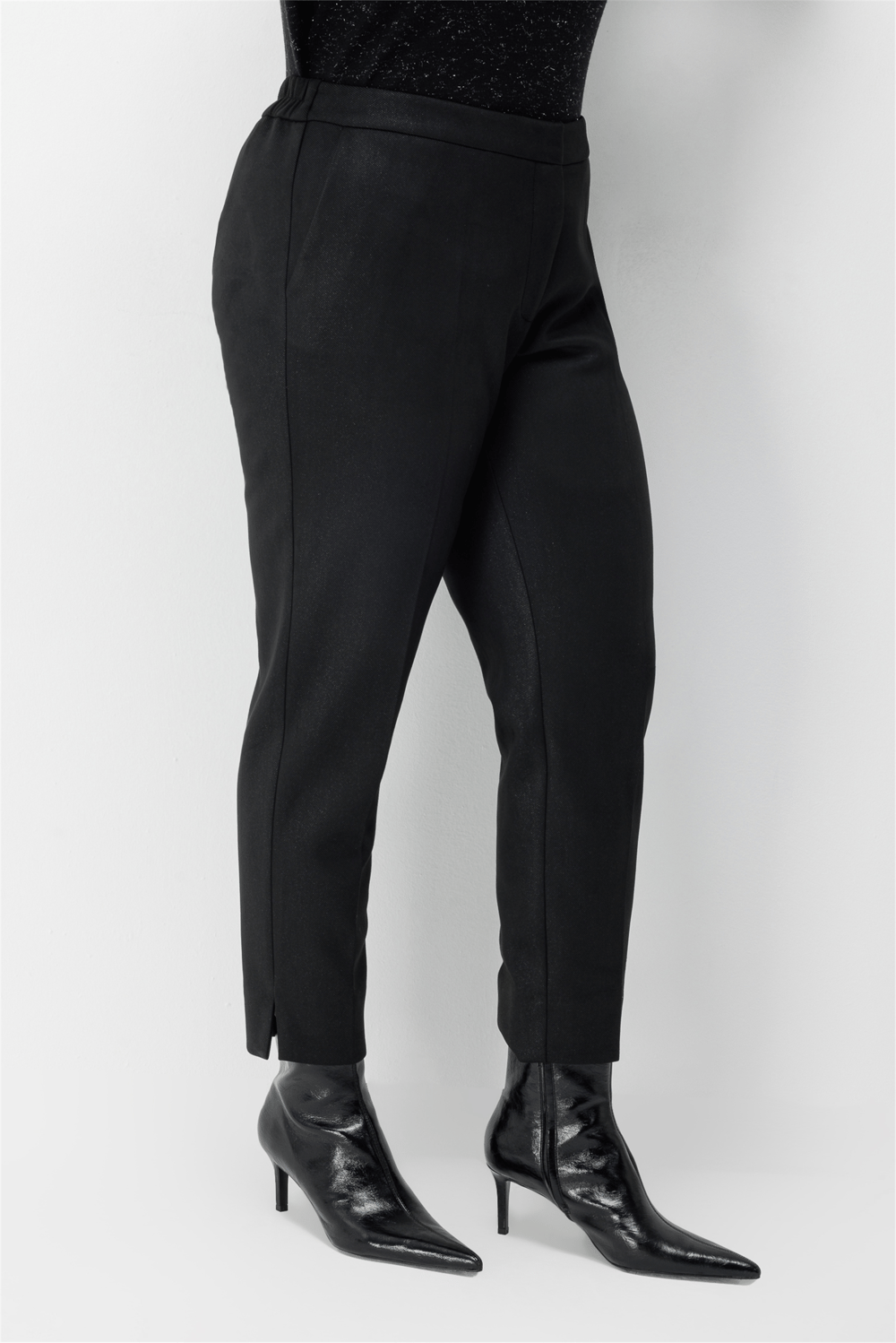 Ekol Beli Lastikli Dar Paça Pantolon Siyah