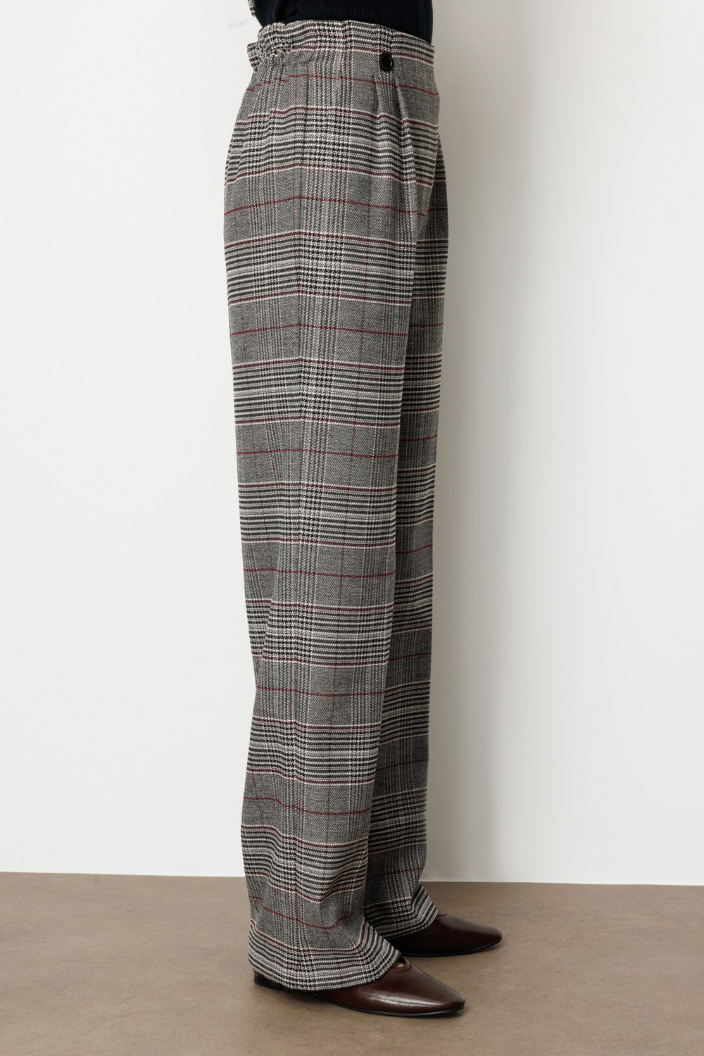 Ekol Beli Lastikli Ekoseli Pantolon SIYAH