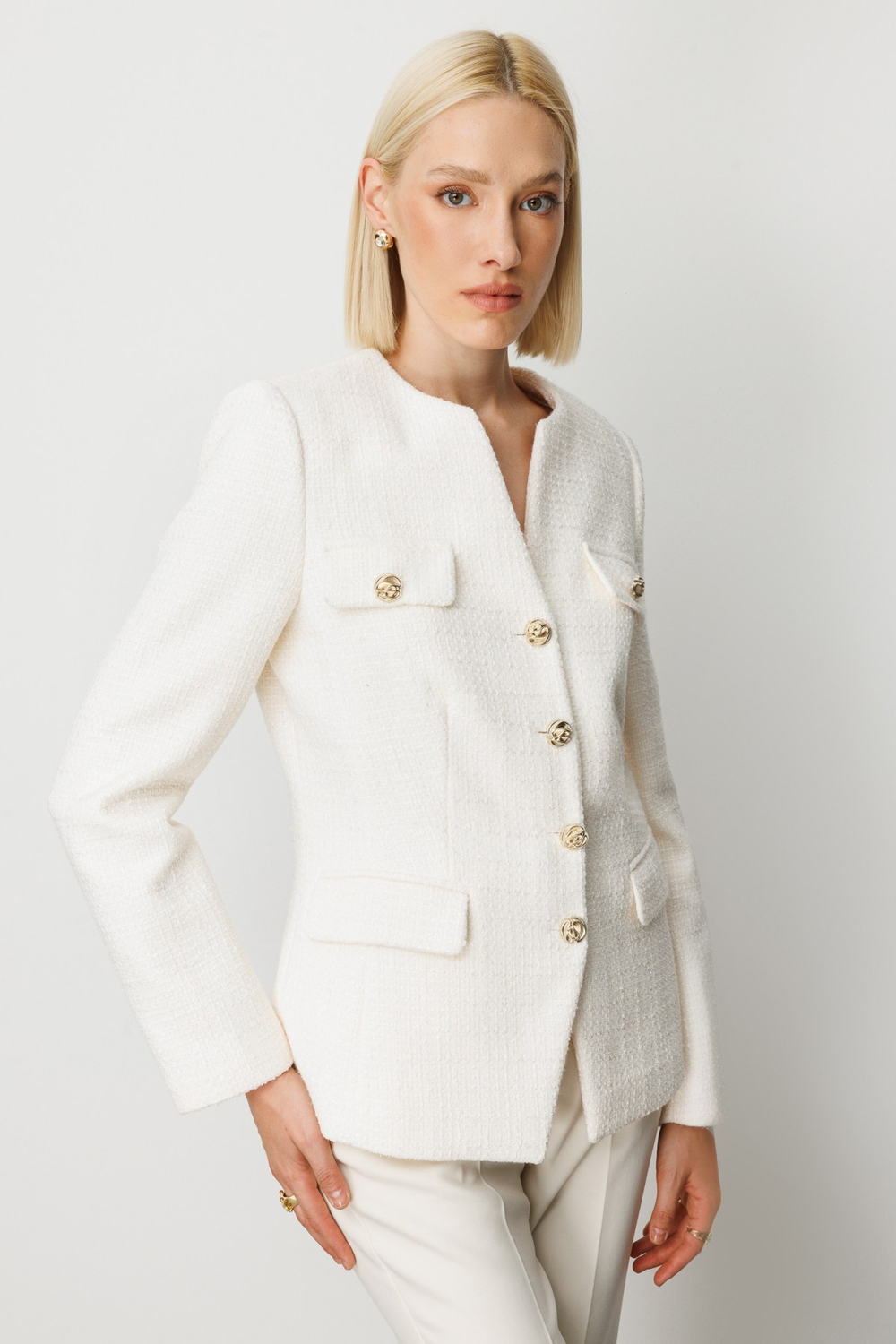 Ekol Kapak Cepli Tüvit Ceket EKRU