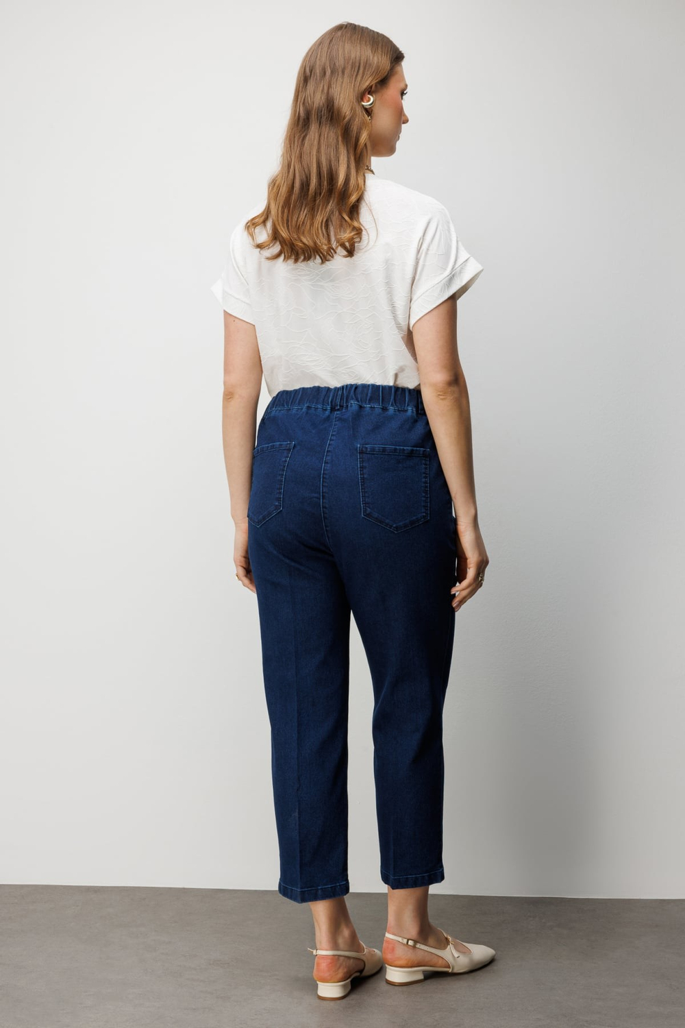 Mi Beli Lastikli Beş Cep Kot Pantolon INDIGO
