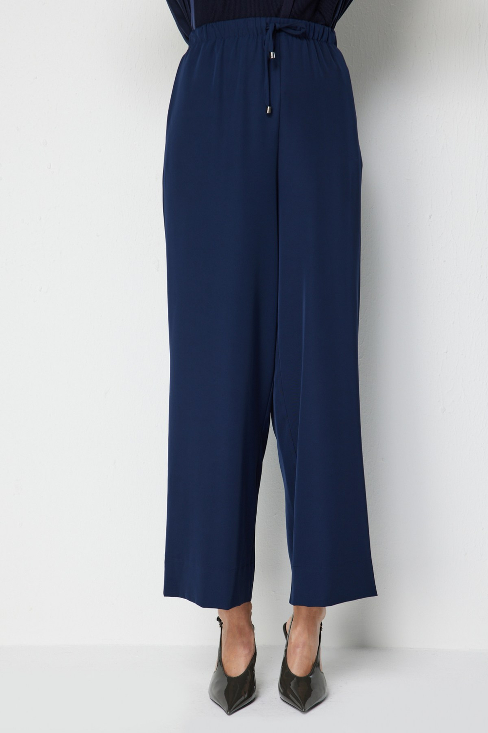 Mi Beli Lastikli Geniş Paça Pantolon LACIVERT