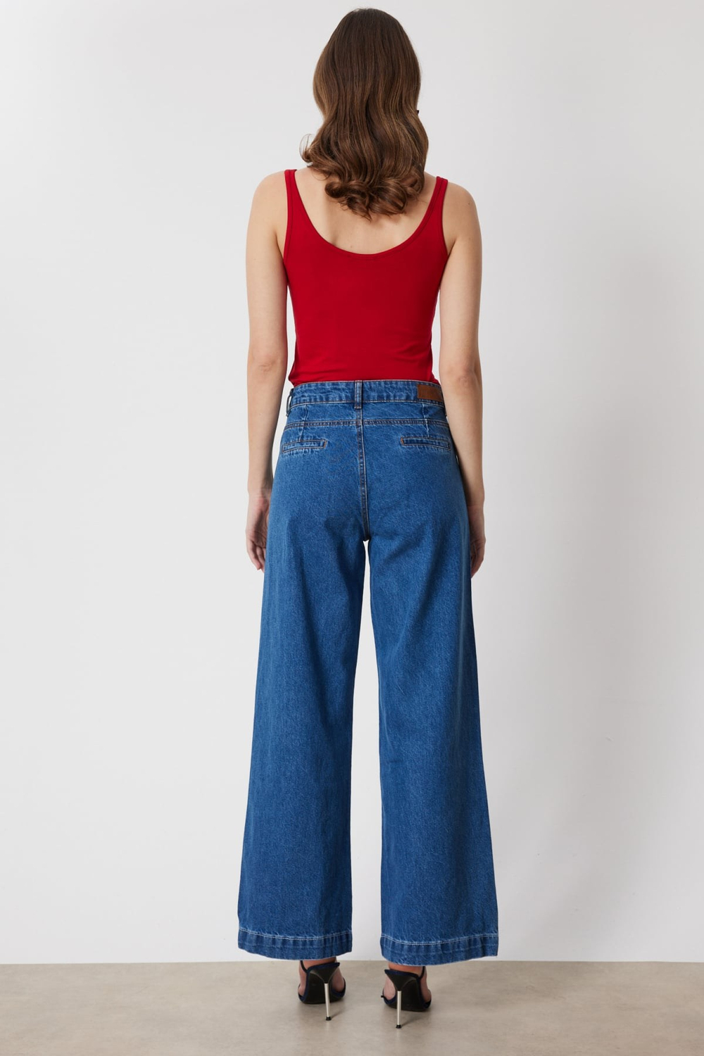 Mi Beş Cep Geniş Paça Kot Pantolon INDIGO