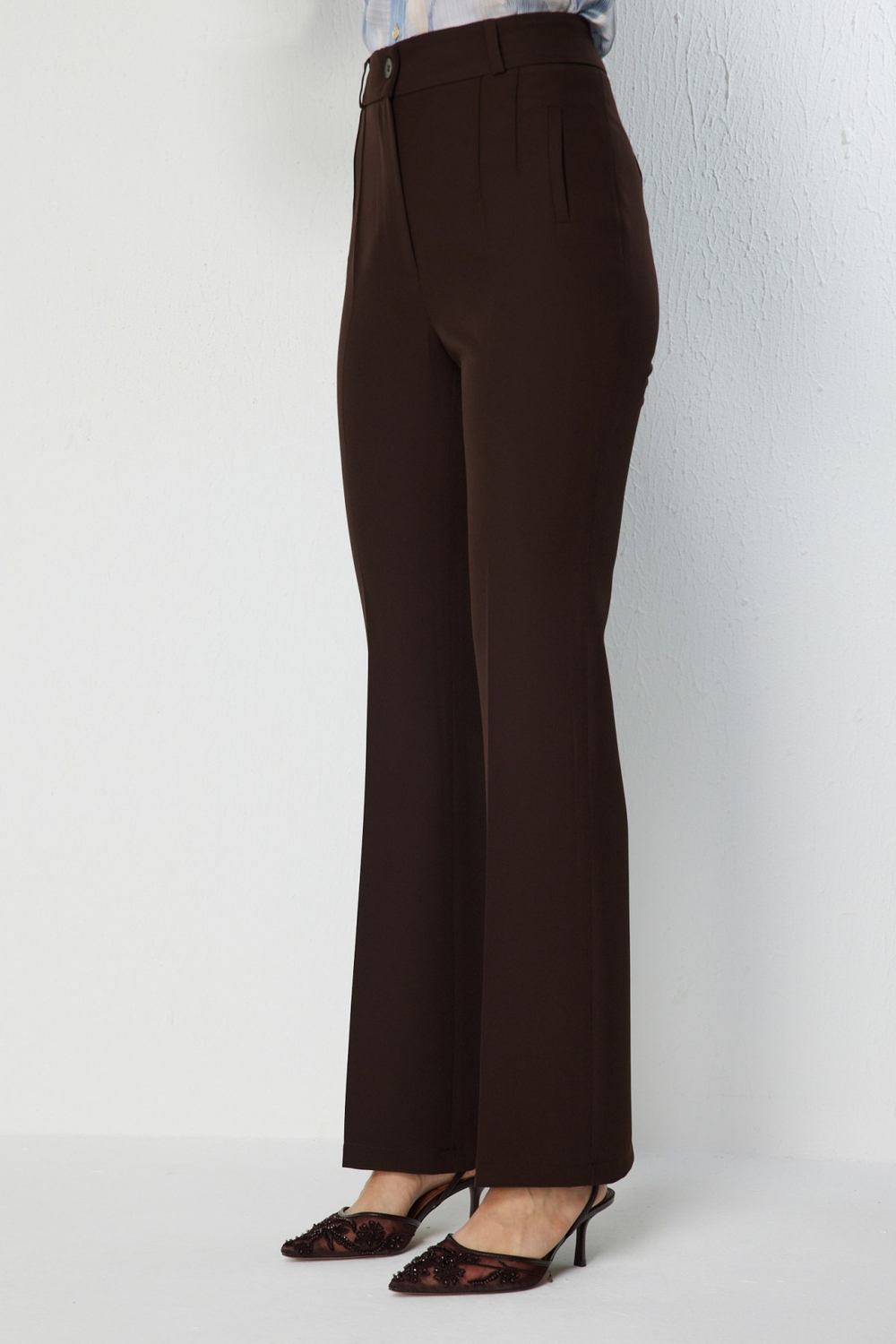 Mi İspanyol Paça Pantolon KAHVE