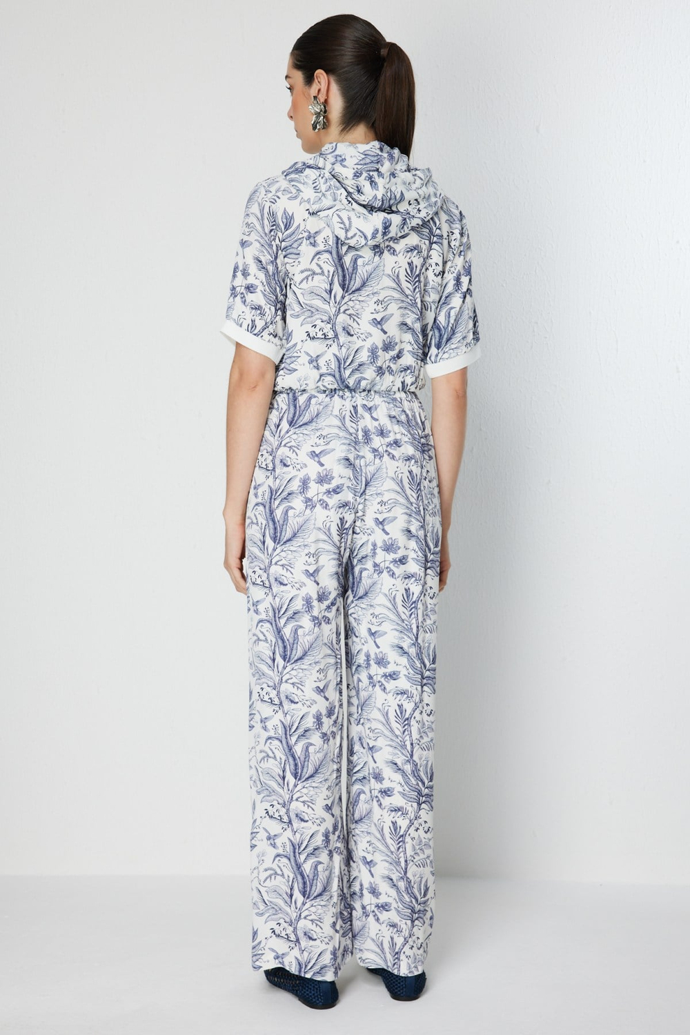 On Desenli Bol Paça Pantolon INDIGO