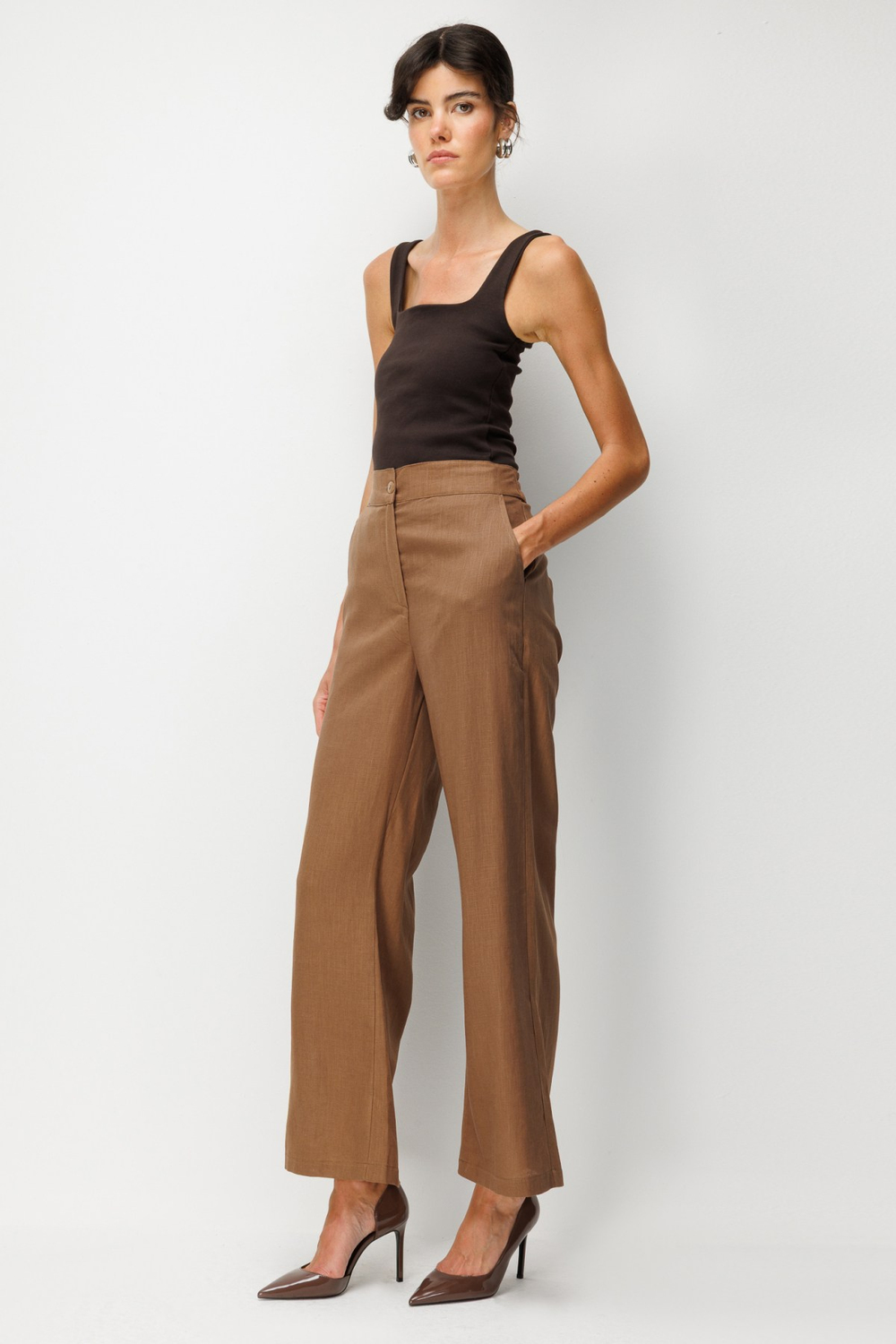 On Yan Cepli Bol Paça Pantolon MOCCA