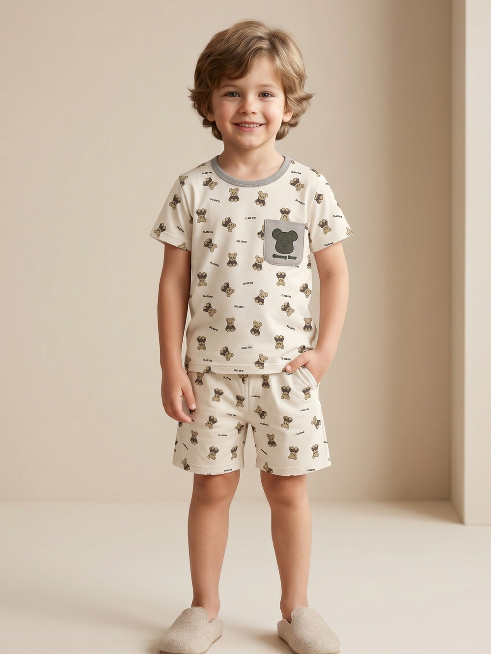 Erkek Çocuk Ayıcıklı Pijama Takımı  