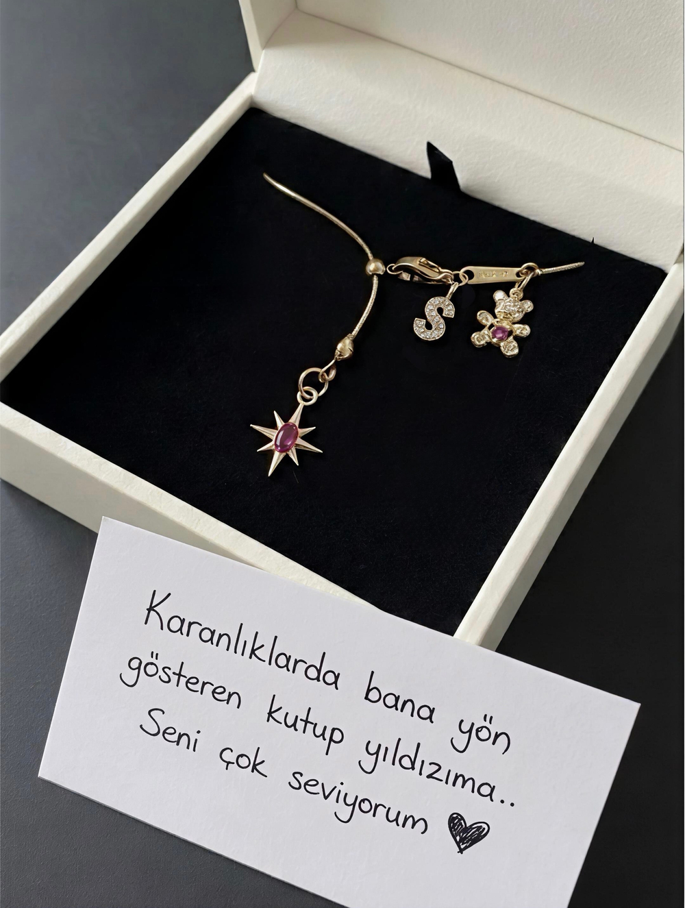 Kutup yıldızı kuzey yıldızı asansör kolye 