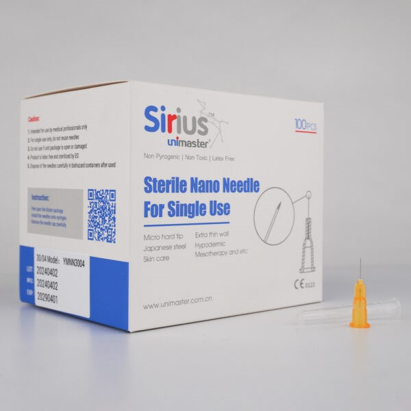 Unimaster Sirius Mezoterapi ve Botoks İğnesi  34 G X 8 mm 100 Adet