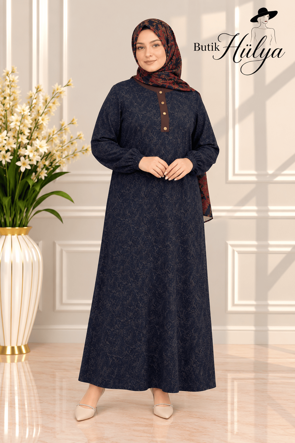 26135 Hayal  Elbise Kahverengi