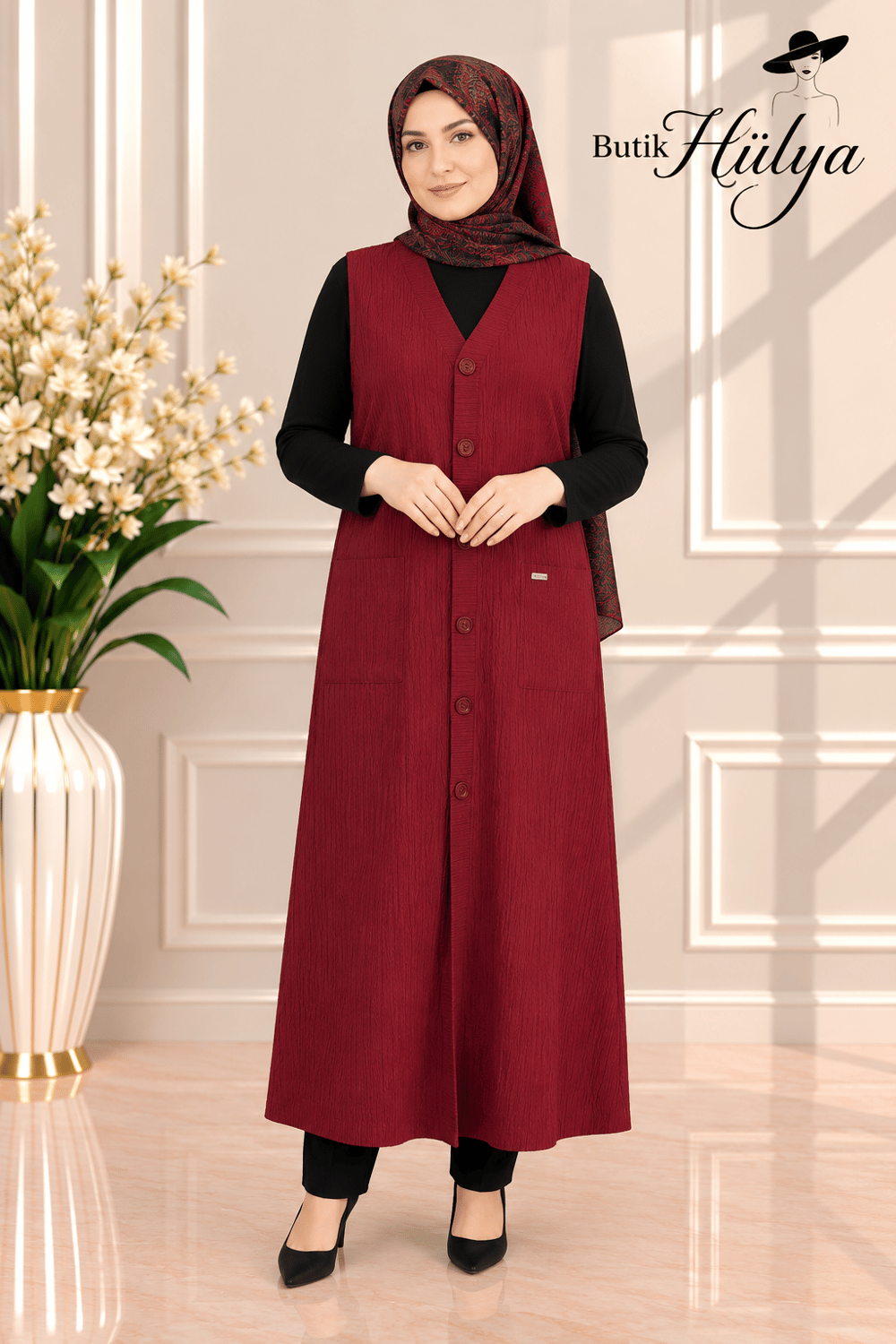 Ahsen Keten Yelek Bordo 31103