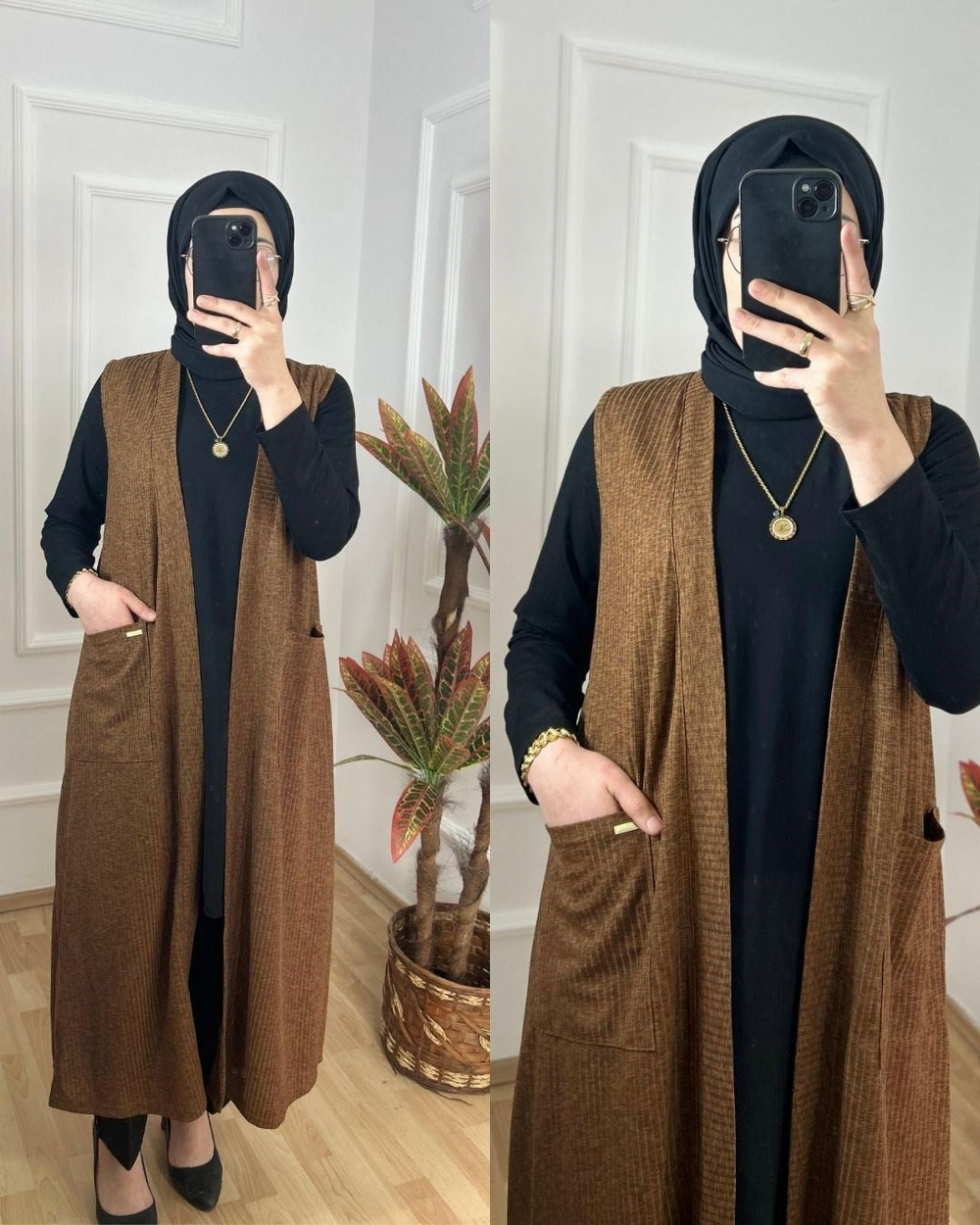 Ahu yelek kahverengi 31104