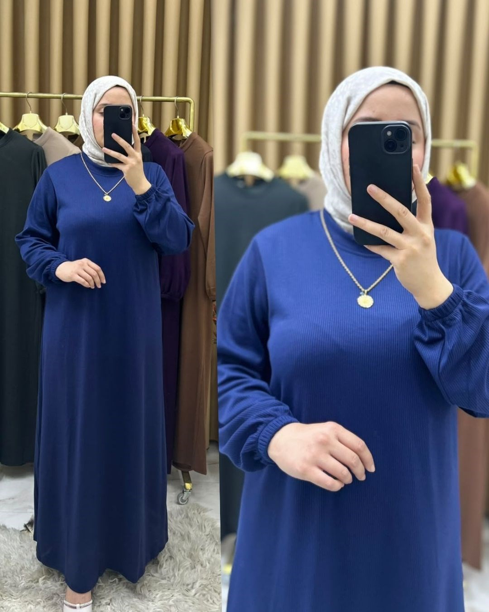 Ceylan Fitilli Elbise Lacivert 26128