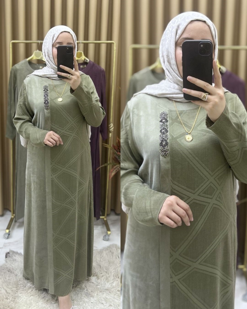 İpek Kupra Fatma Elbise Yeşil 26125