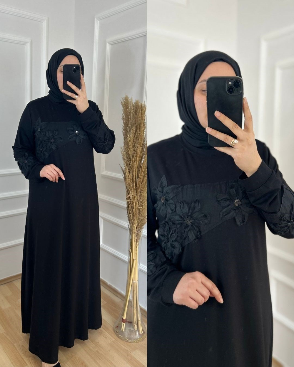 Papatya elbise siyah 26119
