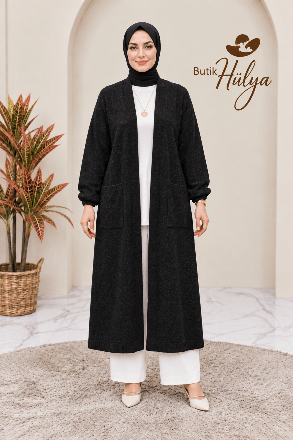 Sakallı Hırka Siyah  35106
