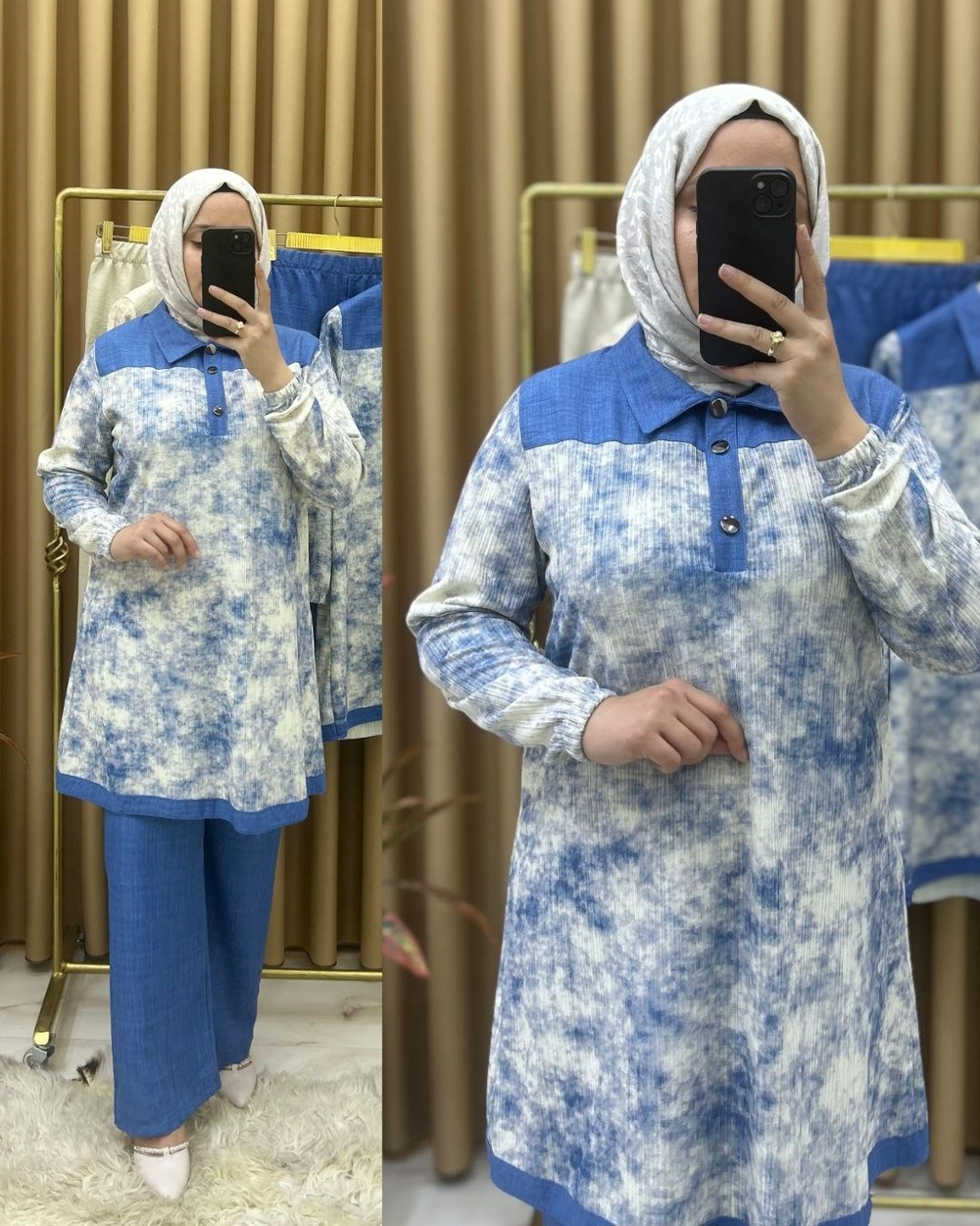 Seda Takım Bürümcük Kumaş Mavi 29118