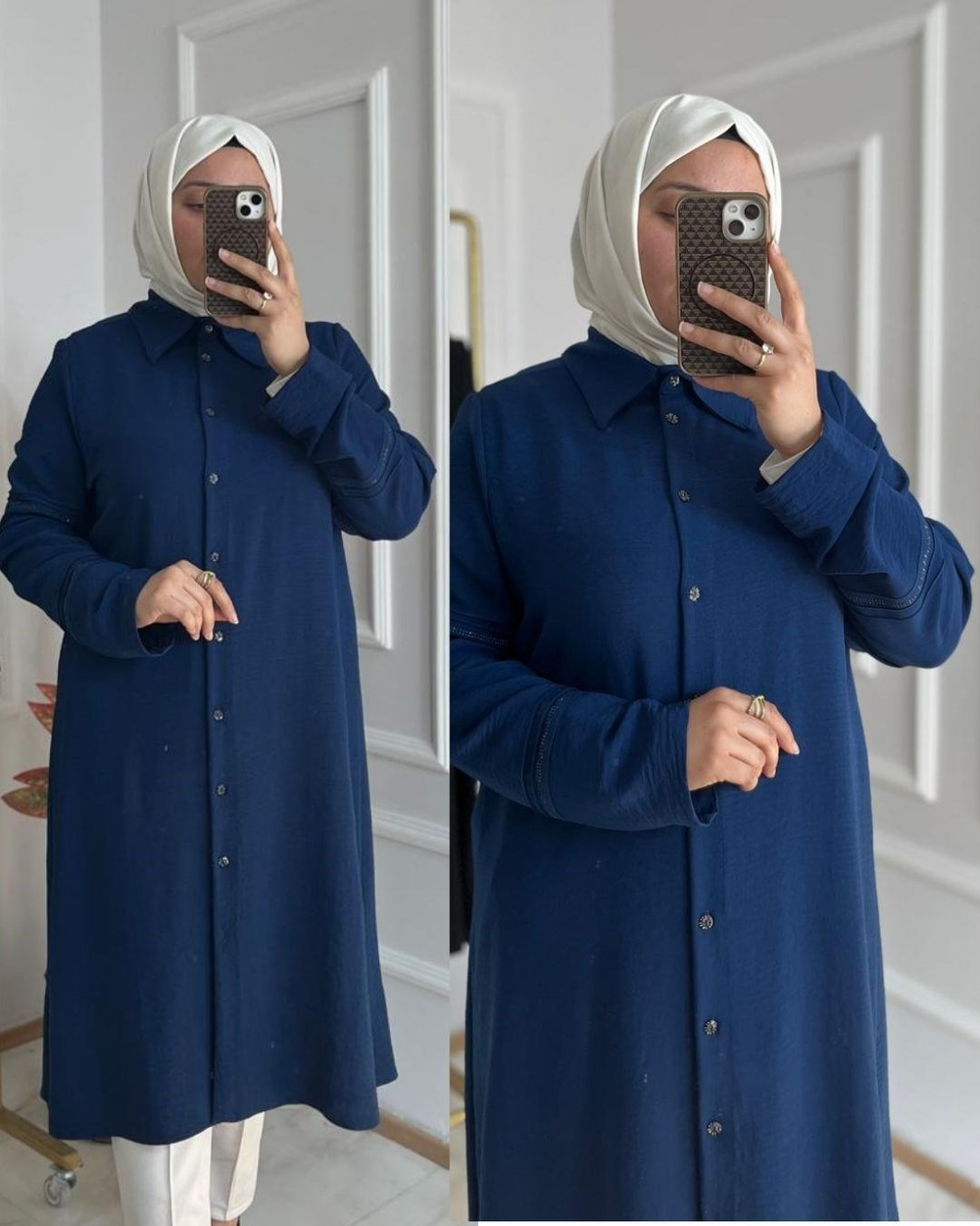 Taş Detaylı Tunik Lacivert 32119