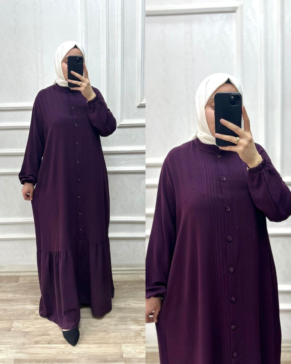 Tutku ayrobin elbise  mor 26105