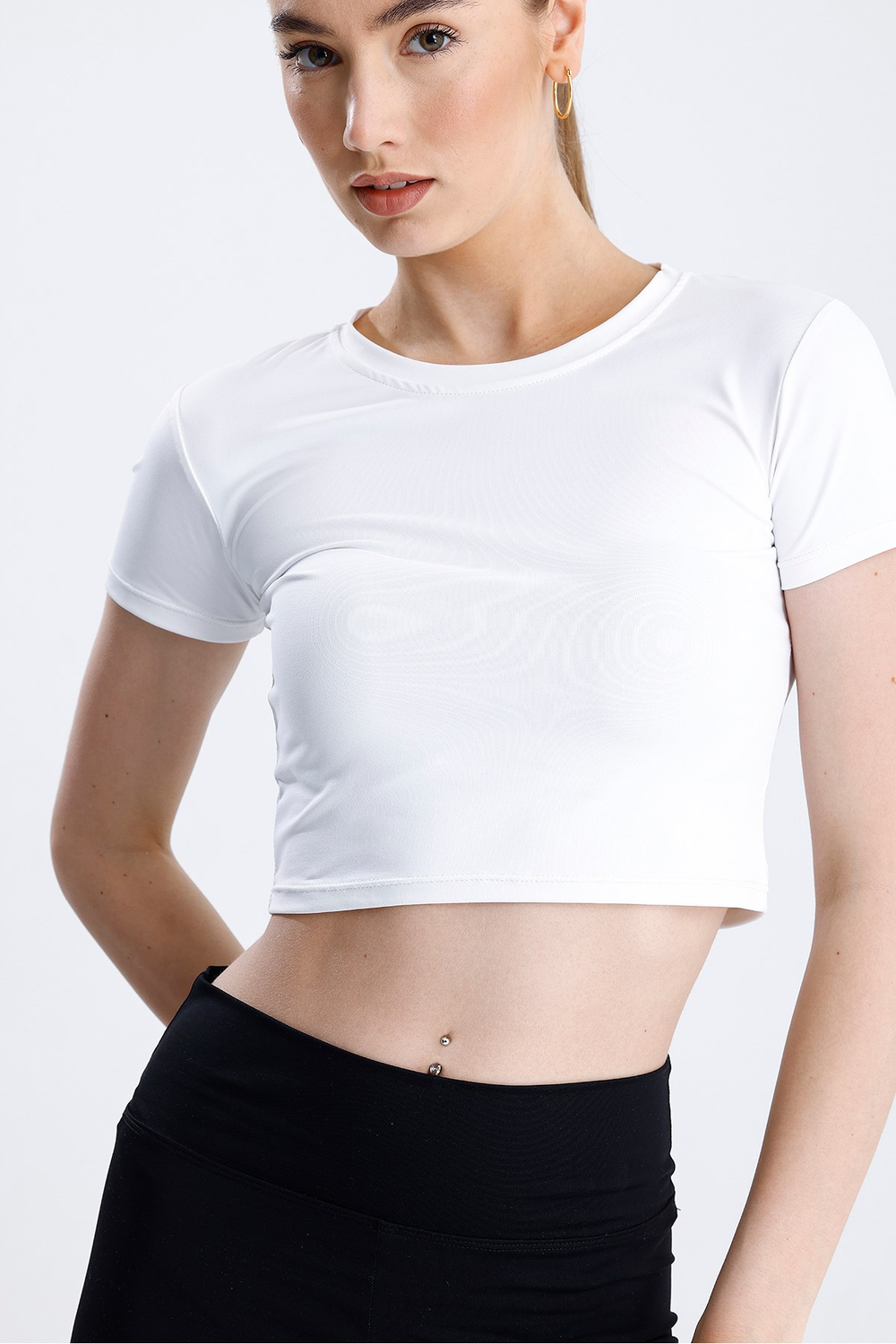 Lıcralı Crop Tshirt