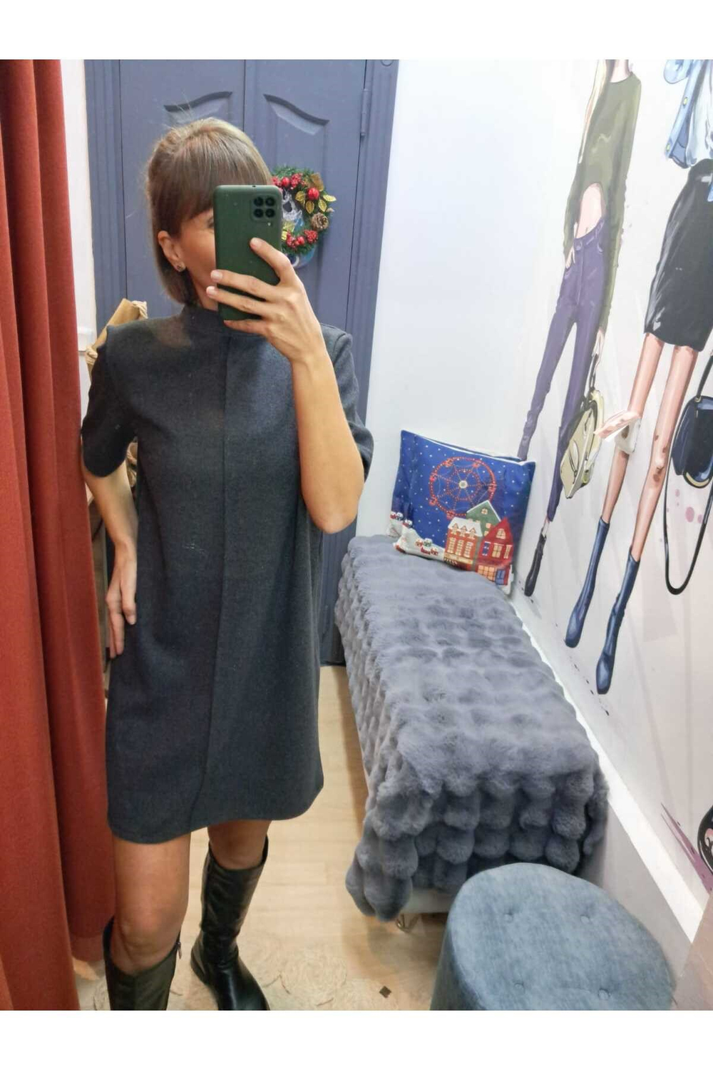 Selanik Fitili  Kısa Kollu  Kaşkorse Basic Elbise