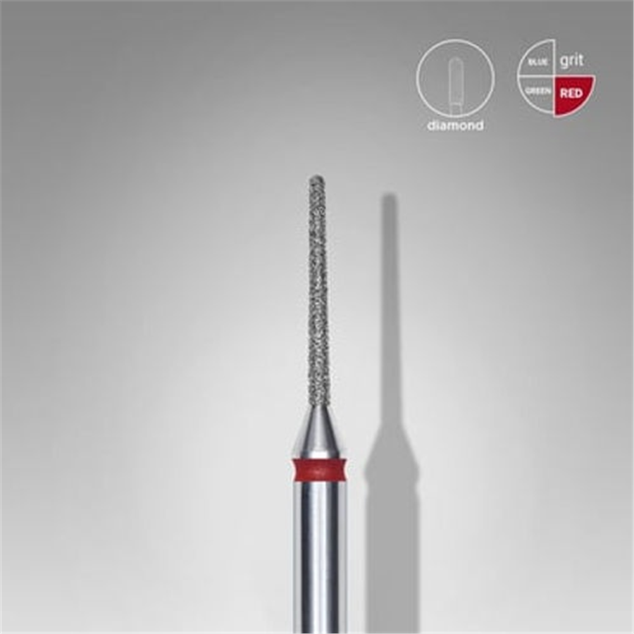 Elmas İğne Freze, Kırmızı, Çap 1 mm, Çalışma Kısmı 10 mm