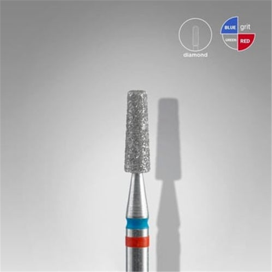 Elmas Kesik Koni Freze EXPERT DUO, Kırmızı-mavi, Çap 2,5 mm, Çalışma Kısmı 8 mm