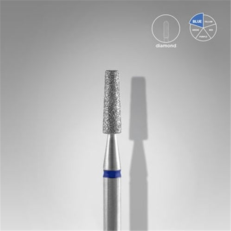 Elmas Kesik Koni Freze, Mavi, Çap 2,5 mm, Çalışma Kısmı 8 mm