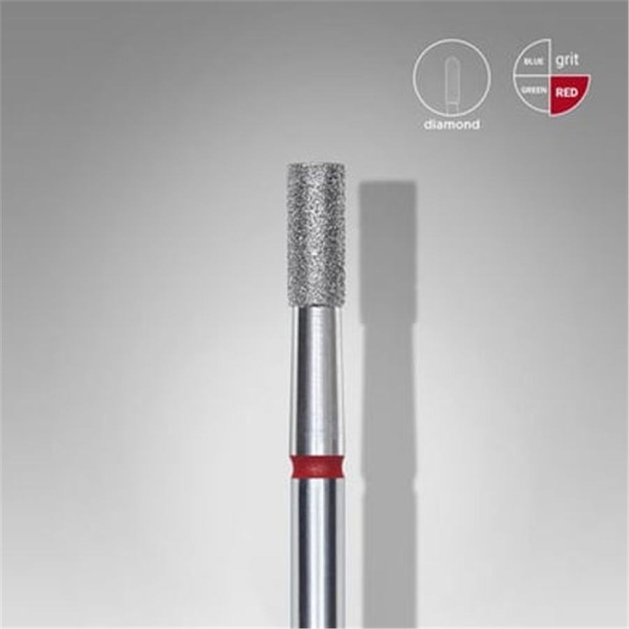 Elmas Silindir Freze, Kırmızı, Çap 2,5 mm, Çalışma Kısmı 6 mm
