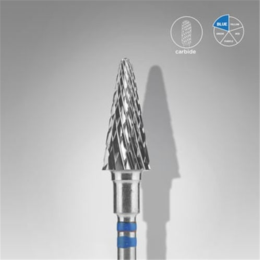 EXPERT solaklar için sert alaşım konik freze mavi,çap 6 mm / çalışma kısmı 14mm